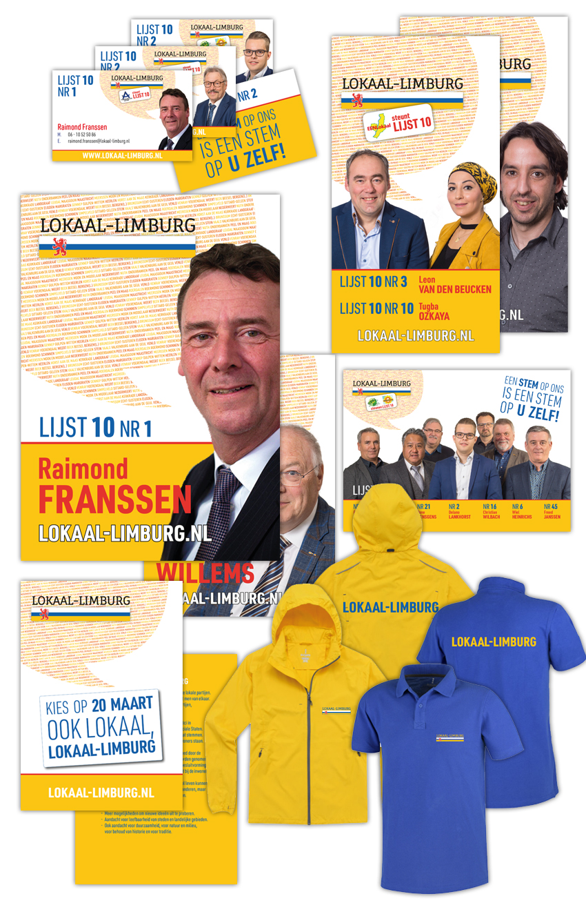 Lokaal Limburg posters, kleding, visitekaartjes, flyers